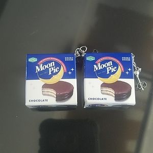 Mini brands moon pie chocolate earrings